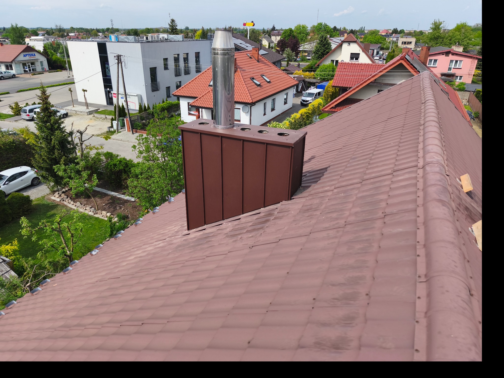 Obróbka komina metodą ' na rąbek'