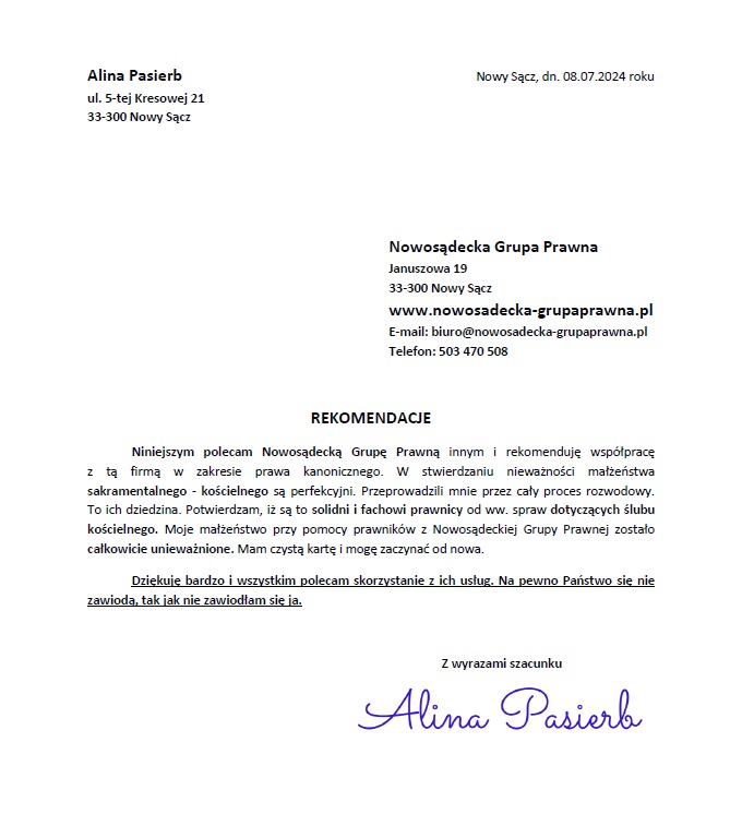 Owoce naszej ciężkiej pracy. Stwierdzamy nieważność małżeństwa kościelnego - ZAPRASZAMY !!!