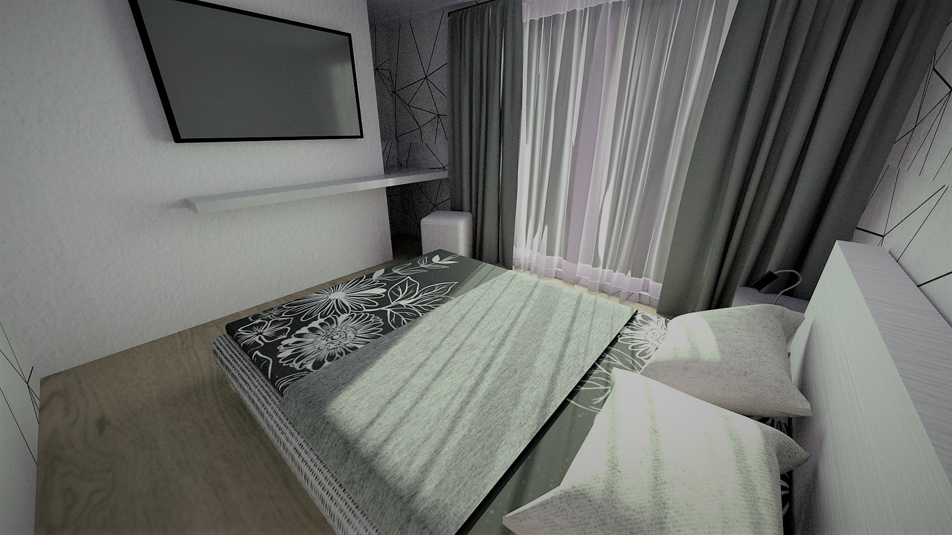 Wizualizacja 3D sypialni