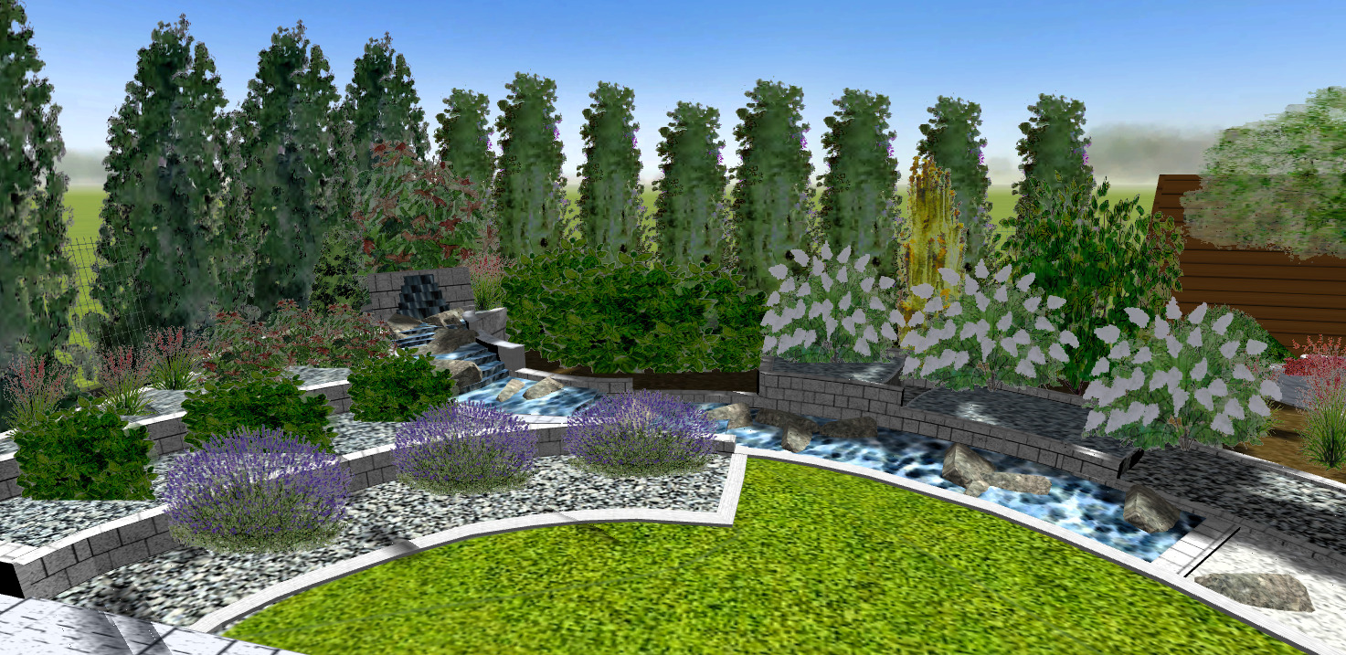 Kaskada wodna - wizualizacja projektu