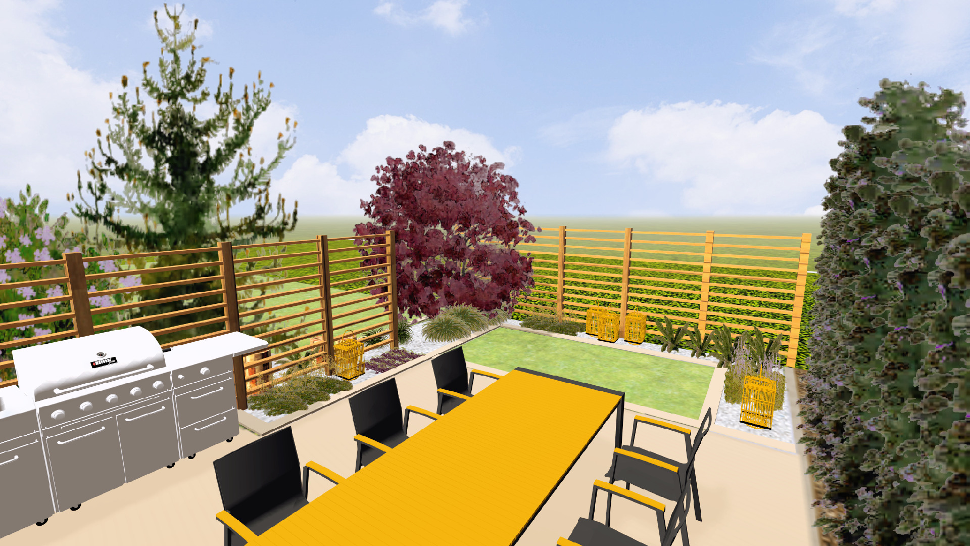 Kuchnia ogrodowa z grillem - wizualizacja projektu