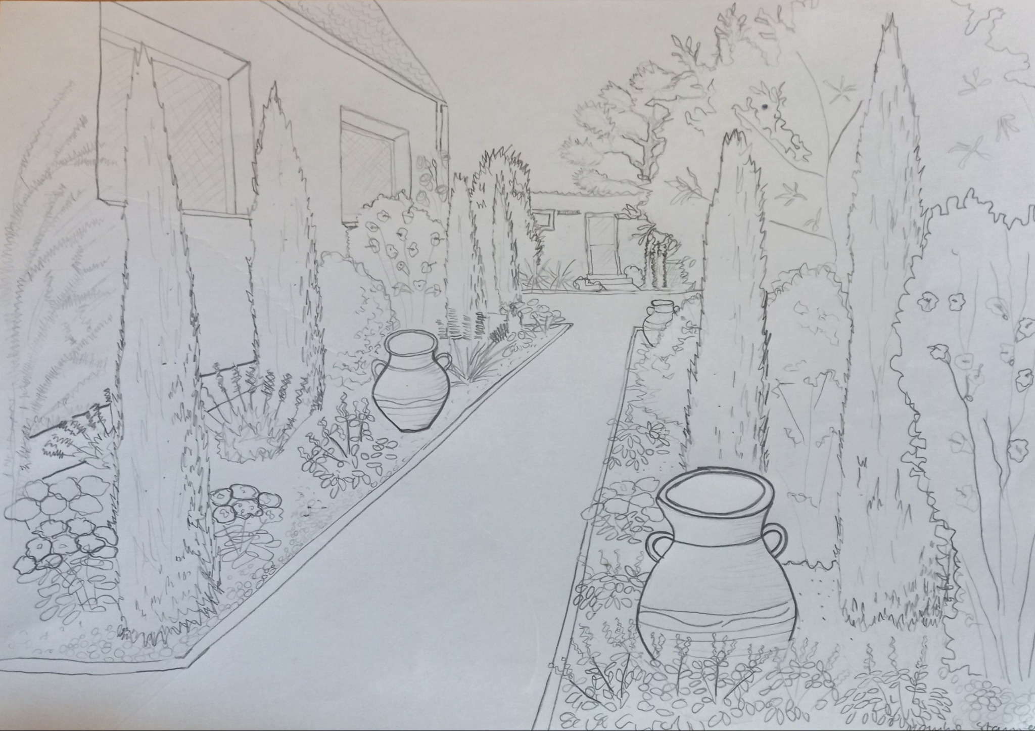 Nasadzenia w stylu śródziemnomorskim.