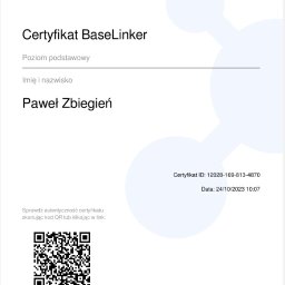 Certyfikat Baselinker