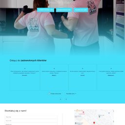 Adrian Bernecki TECH - Strona internetowa firmy sprzątającej z Lublina, prezentująca profesjonalne usługi sprzątania mieszkań, domów i biur, z widocznym logo firmy na koszulkach pracowników i kalendarzem na ścianie w tle.