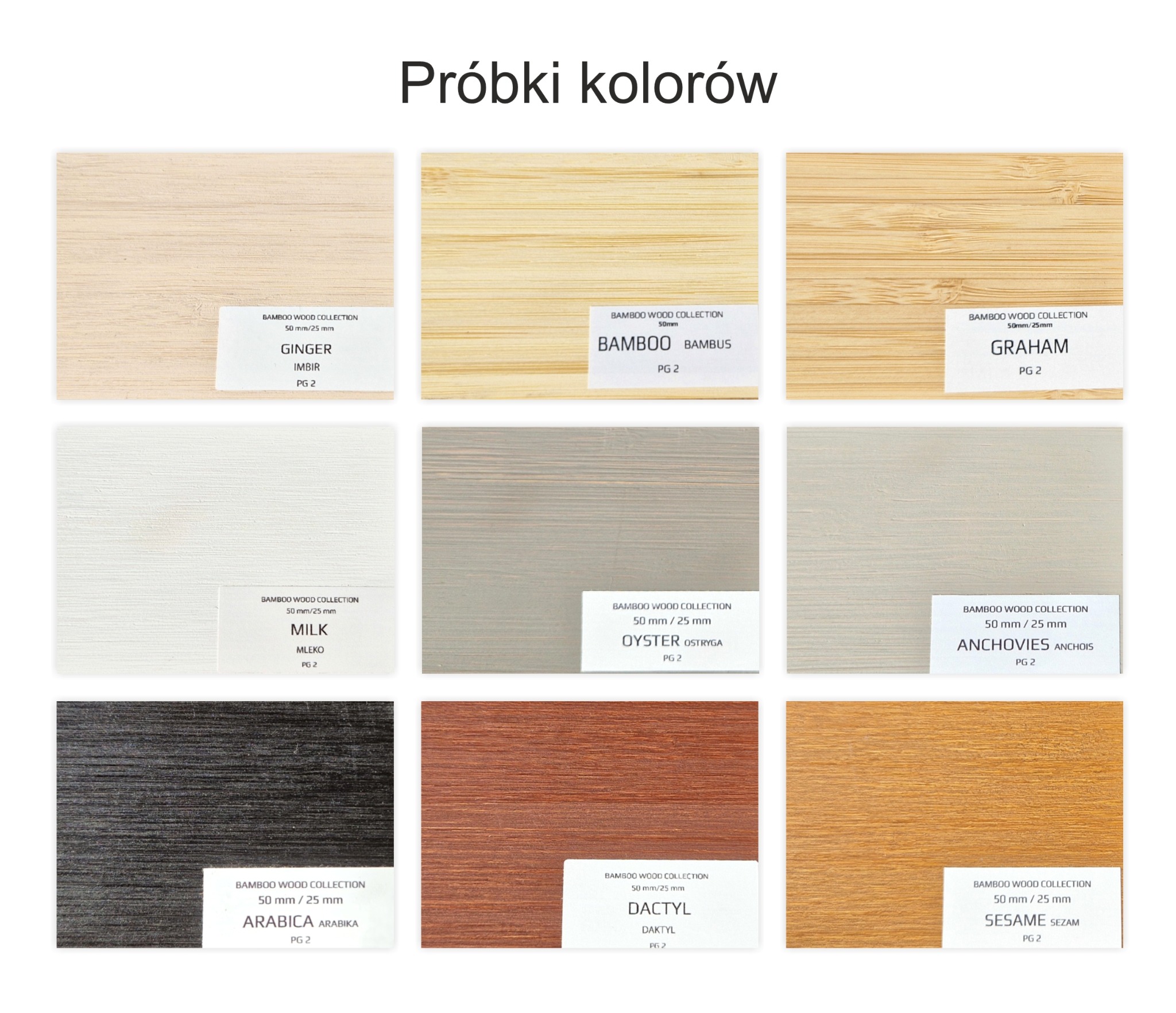 Próbki żaluzji bambus