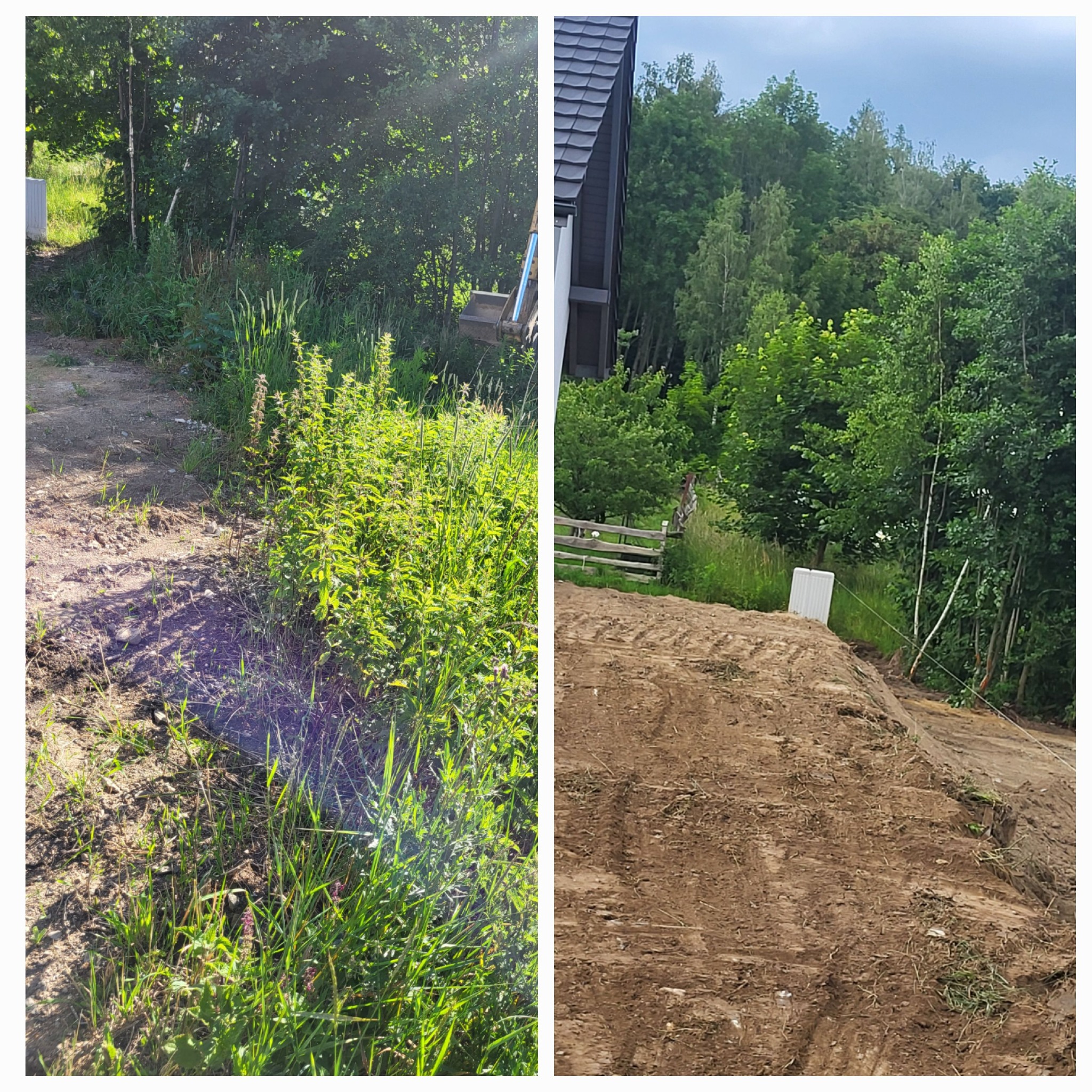 Budowa drogi dojazdowej do ogrodu, modelowanie skarp i sprzątanie.