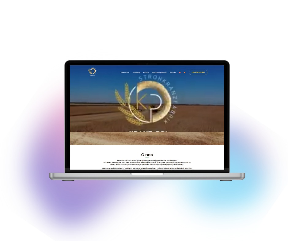 Realizacja strony internetowej Kranz-Pol polskiego producenta podkładów słomianych