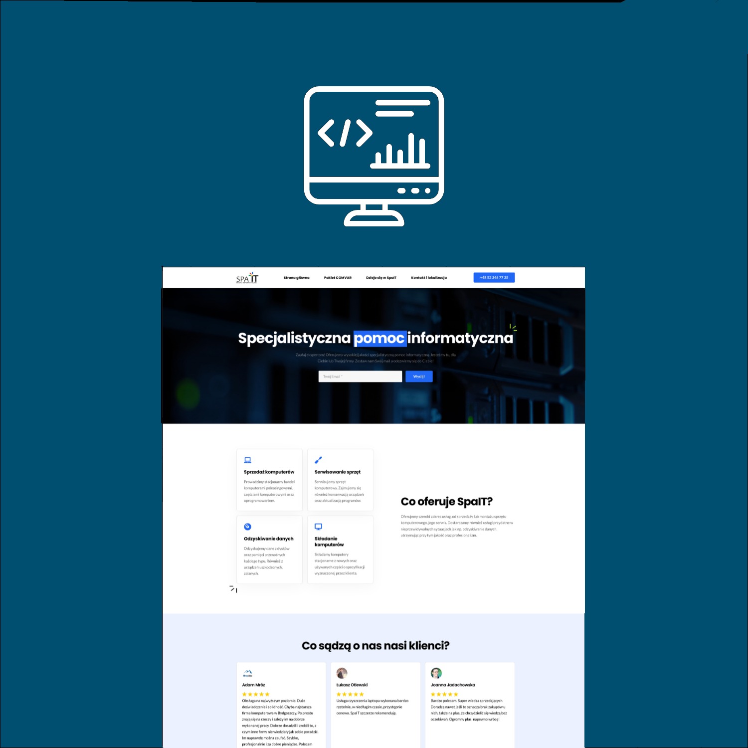 Strona informacyjna dla Firmy z branży informatycznej