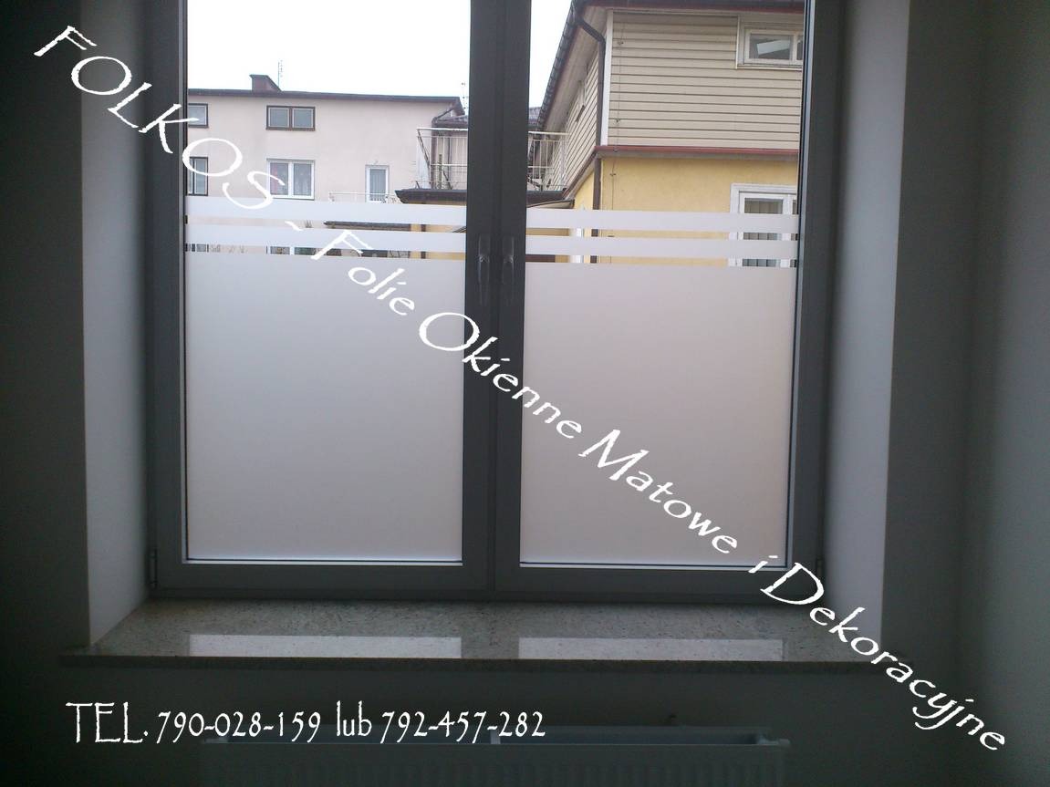 Folkos folei okienne matowe, mrozone, mleczne, szron....