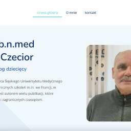 WebWiseAI Tomasz Ścierski - Strona internetowa laryngologa Eugeniusza Czeciora z jego zdjęciem portretowym na jasnym tle.