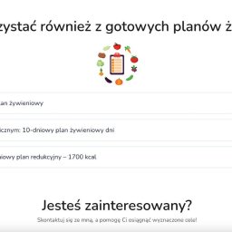 WebWiseAI Tomasz Ścierski - Strona internetowa z ofertą gotowych planów żywieniowych: dieta Low-Carb, dieta o niskim indeksie glikemicznym, skuteczna dieta odchudzająca. Ikona z listą zakupów i warzywami.