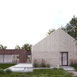 Projekt gospodarstwa agroturystycznego z domem wielopokoleniowym i częścią noclegową ze strefą SPA