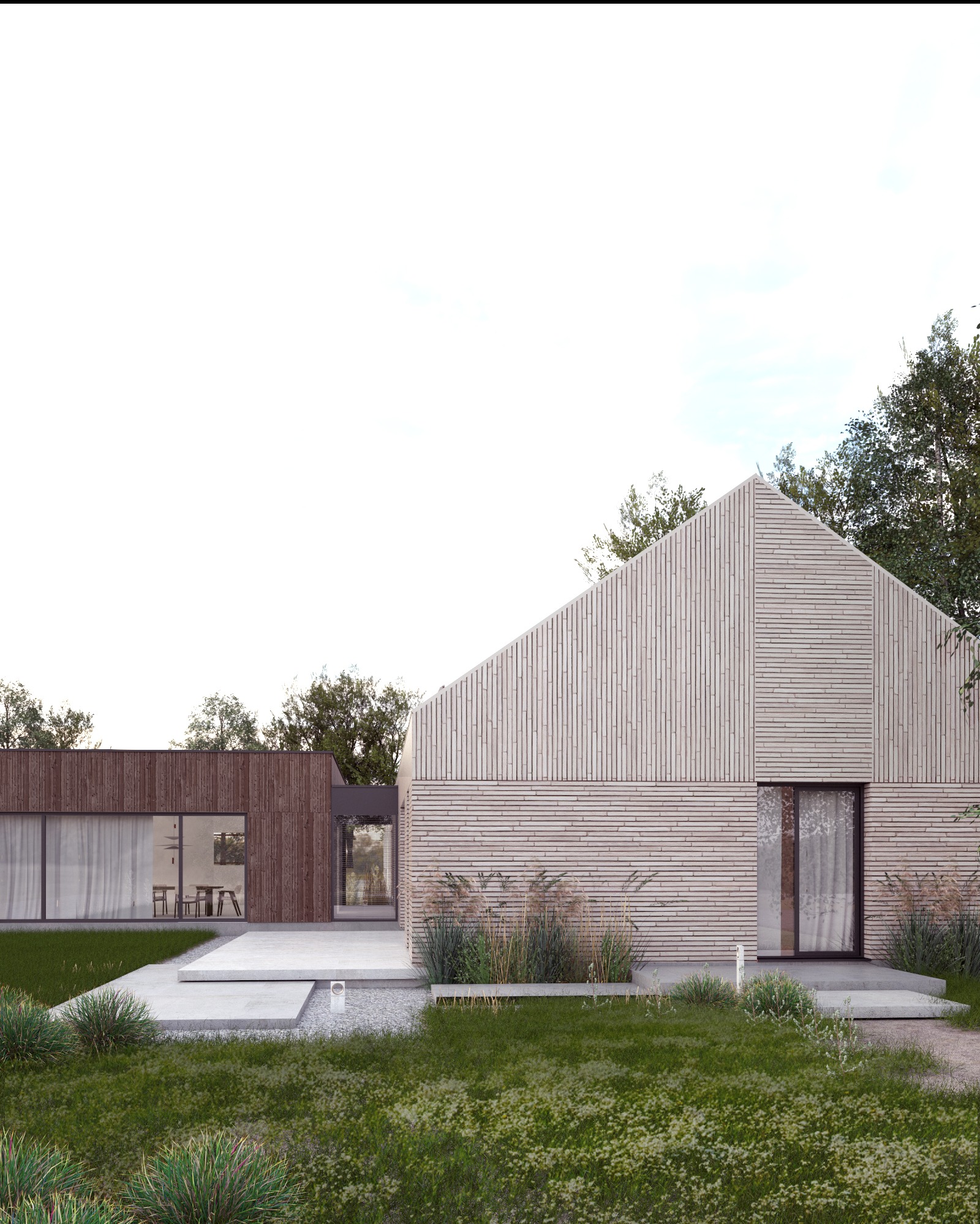 Projekt gospodarstwa agroturystycznego z domem wielopokoleniowym i częścią noclegową ze strefą SPA