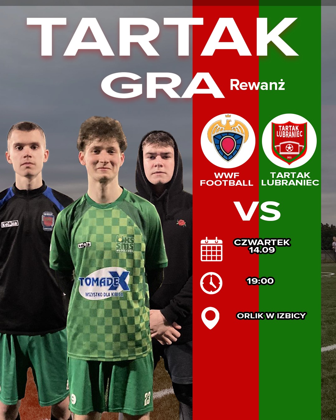 plakat zapowiadający mecz