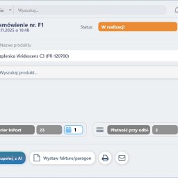 Karta zamówienia oprogramowania Plants Manager