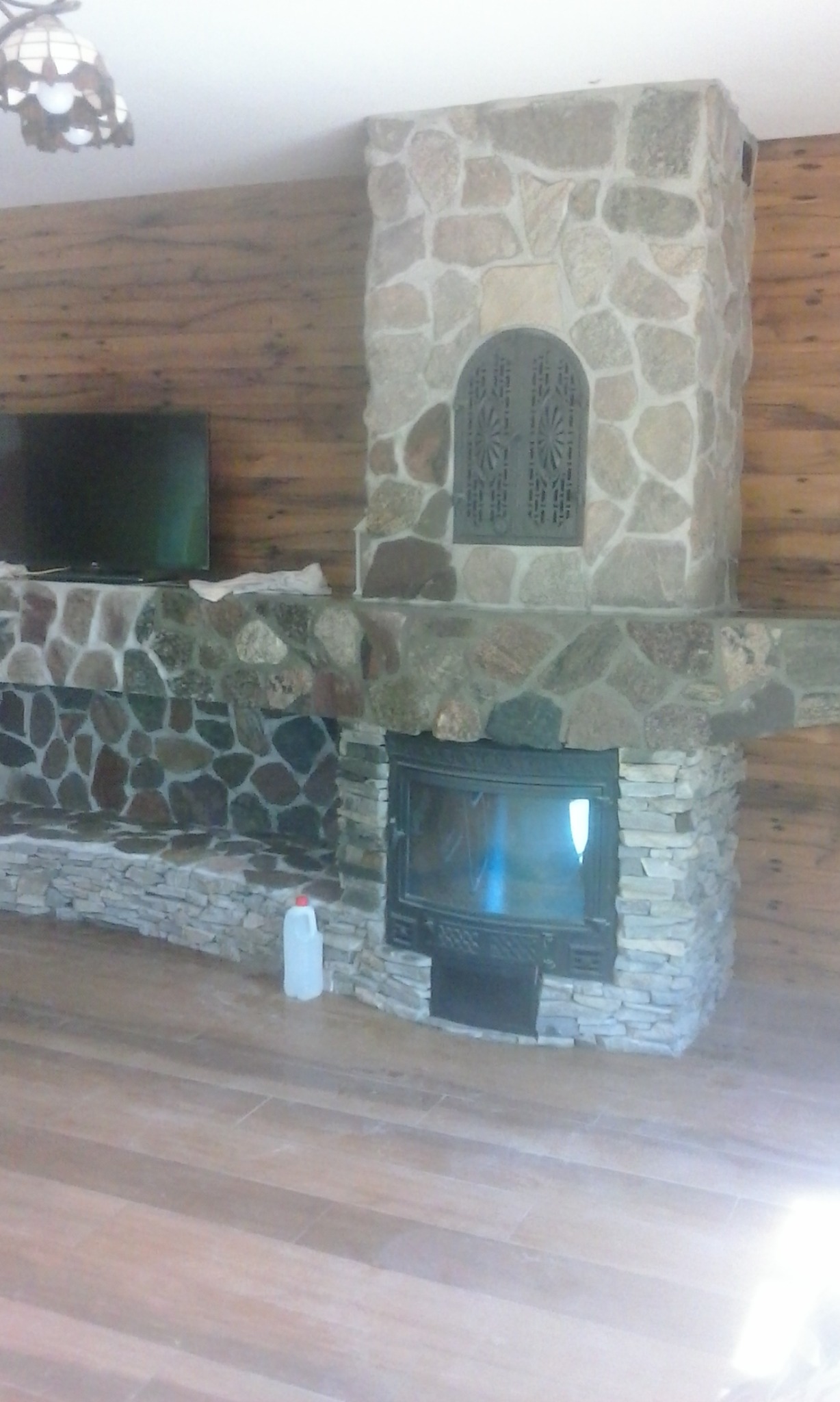 kominek zabudowa ,okładzina kamień polny