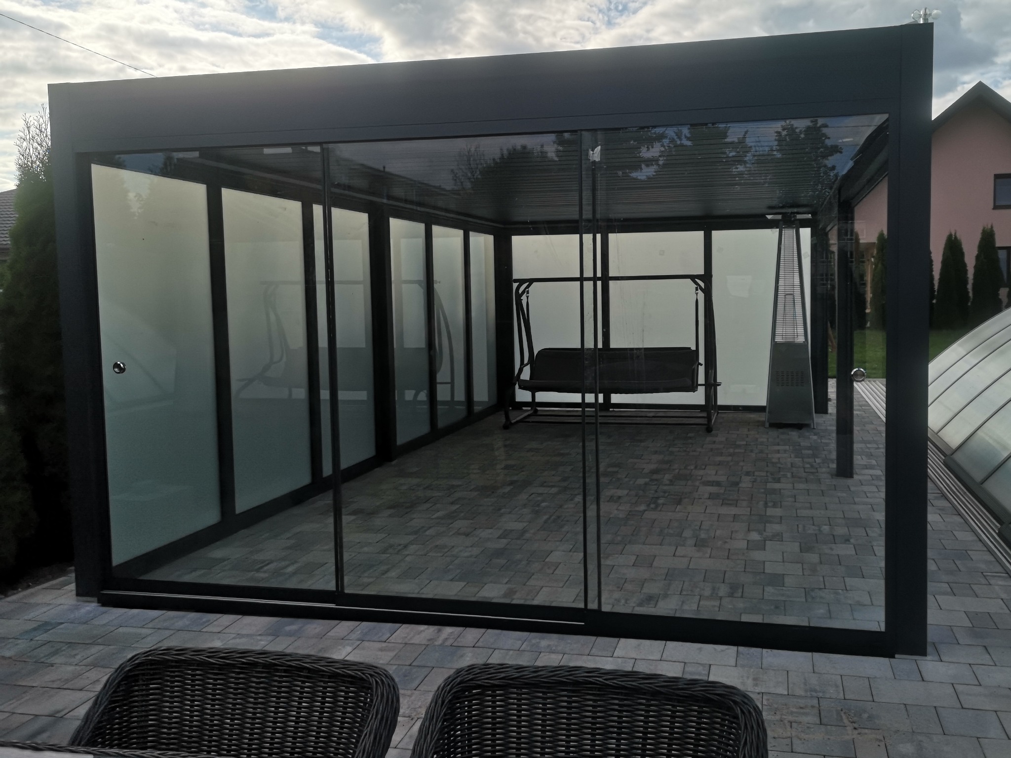 Pergola dwumodułowa + Slide Glass.