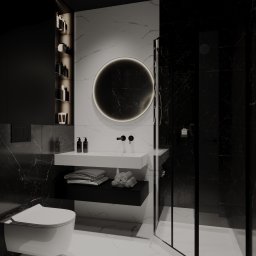 Elegancka łazienka, gabinet psychoterapeutyczny Hanza Tower.
Dla AS Designing.