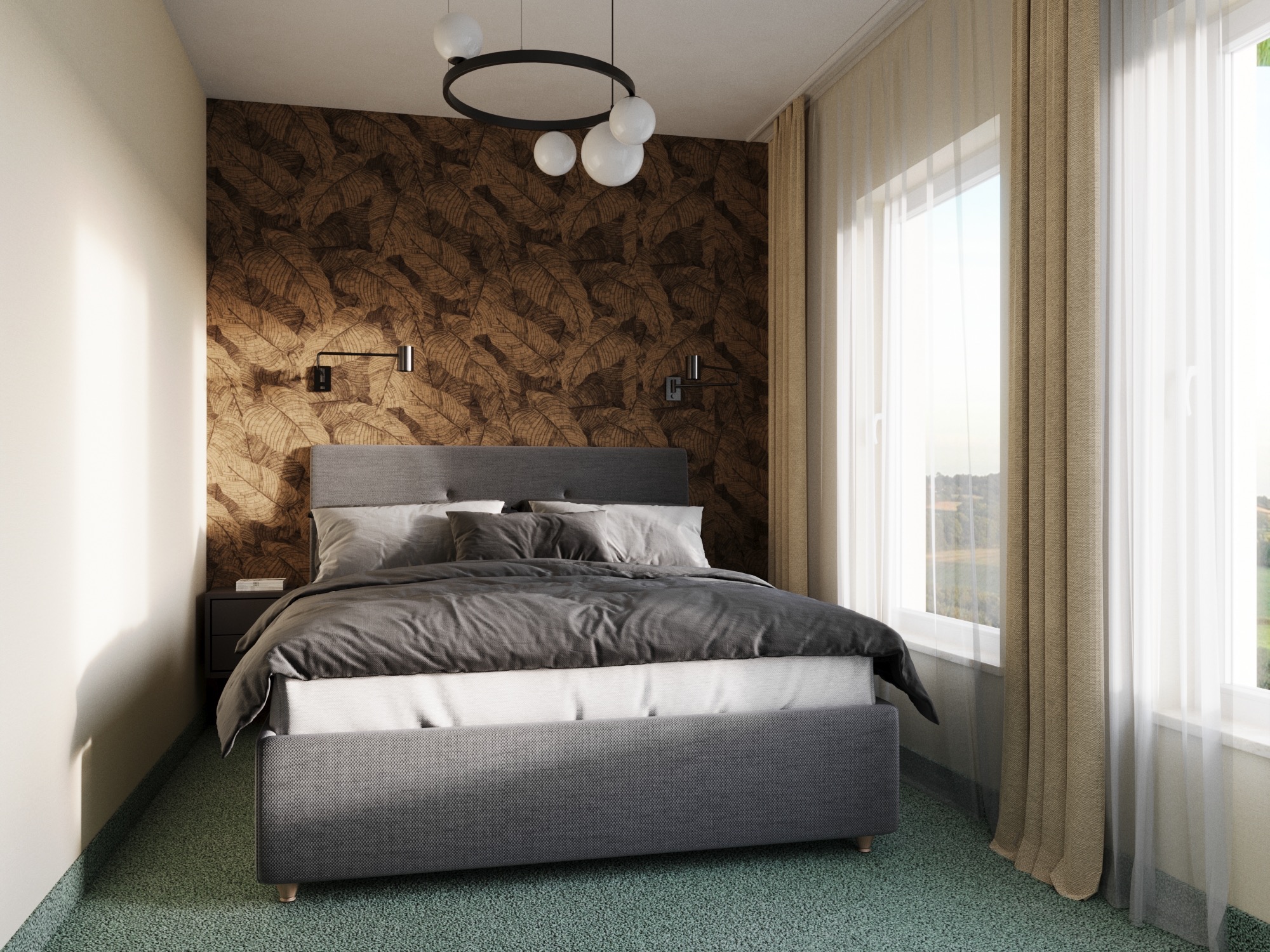 Elegancka sypialnia w domu jednorodzinnym, Szczecin