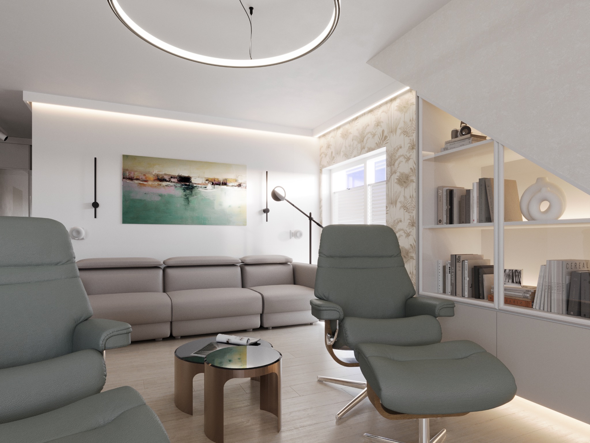 Nowoczesny luksusowy pokój dzienny w Międzywodziu