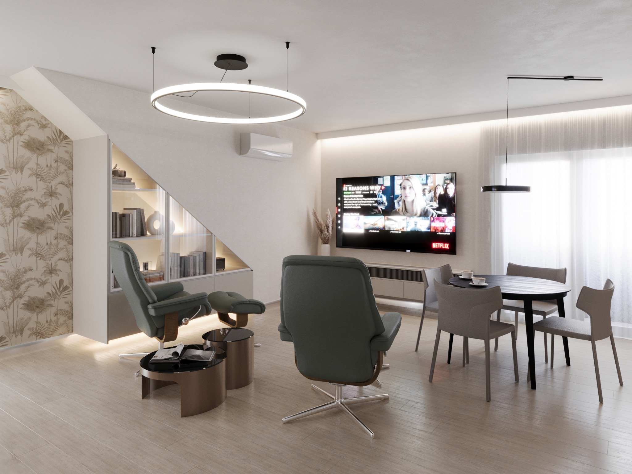 Salon w apartamencie w Międzywodziu.