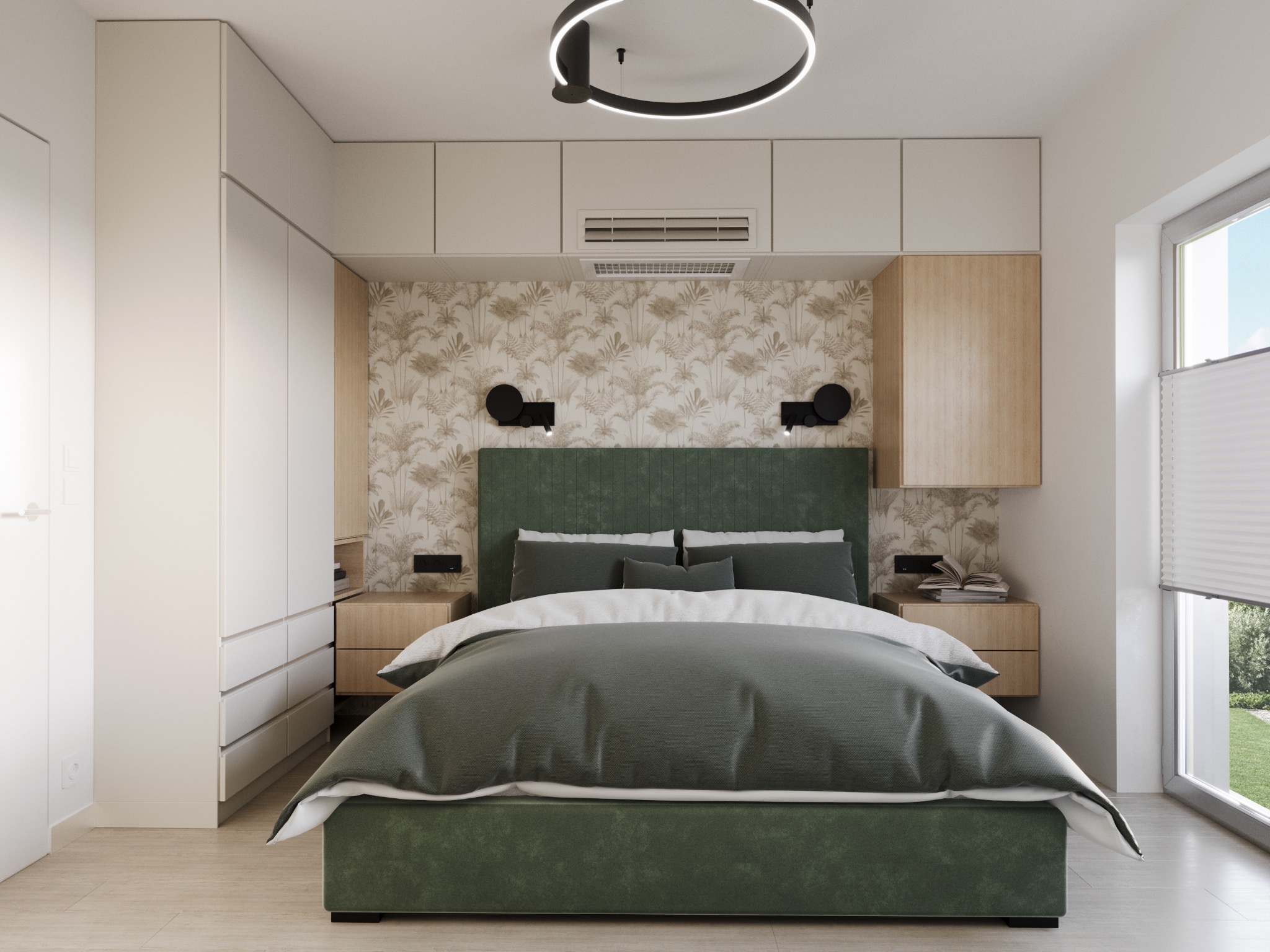 Sypialnia z dużą ilością miejsca do przechowywania, Międzywodzie