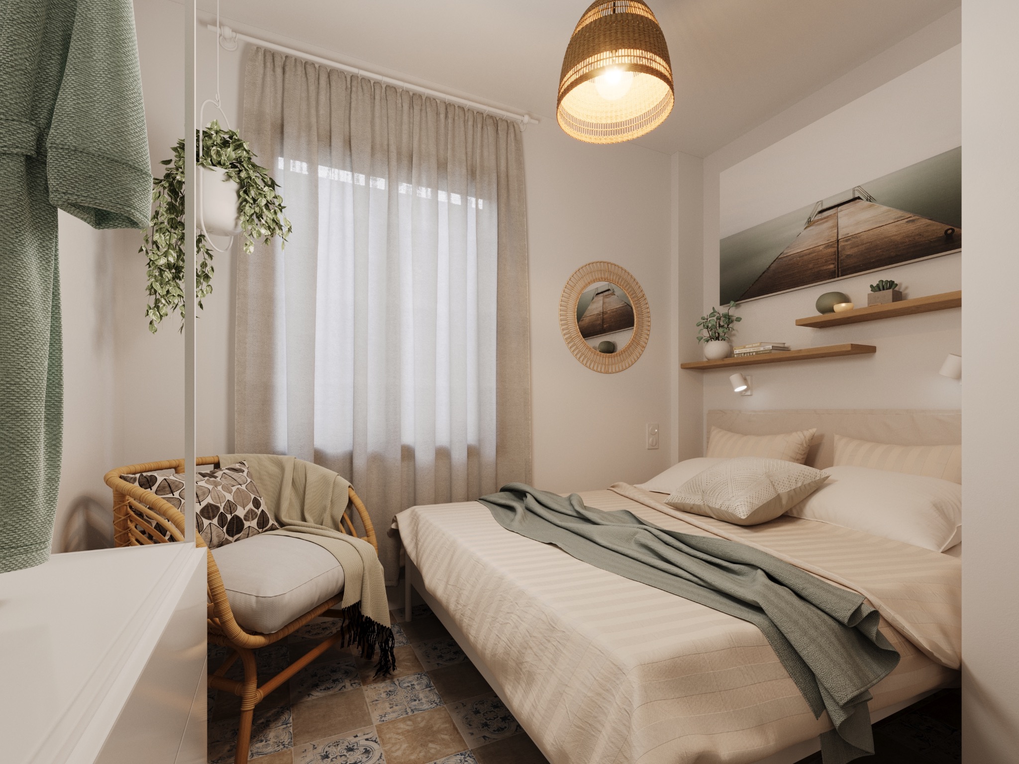 Rustykalna sypialnia 1