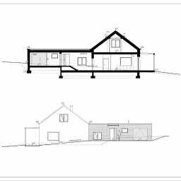 Przekrój i elewacja domu (w budowie)