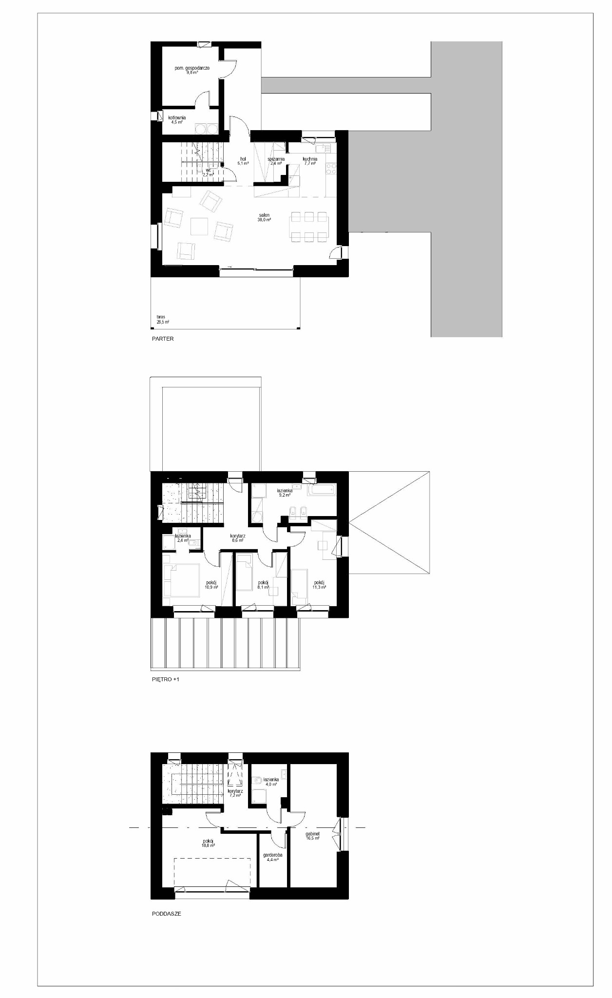 Rzuty domu - w budowie
