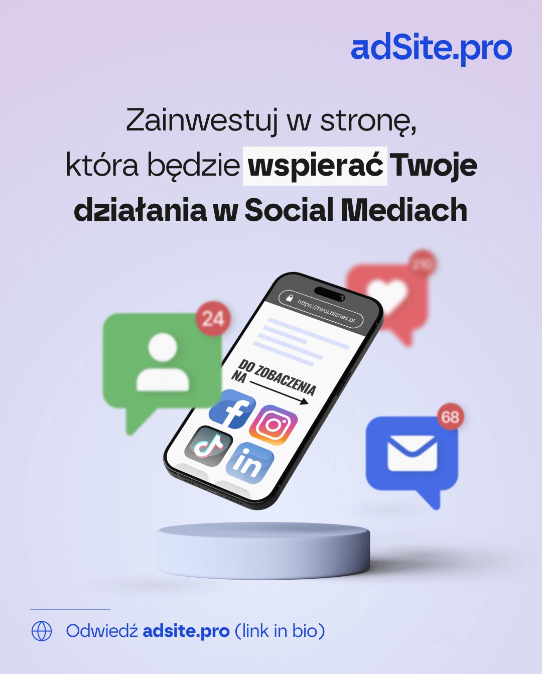 Strona zintegrowana pod Twoje Social media!
