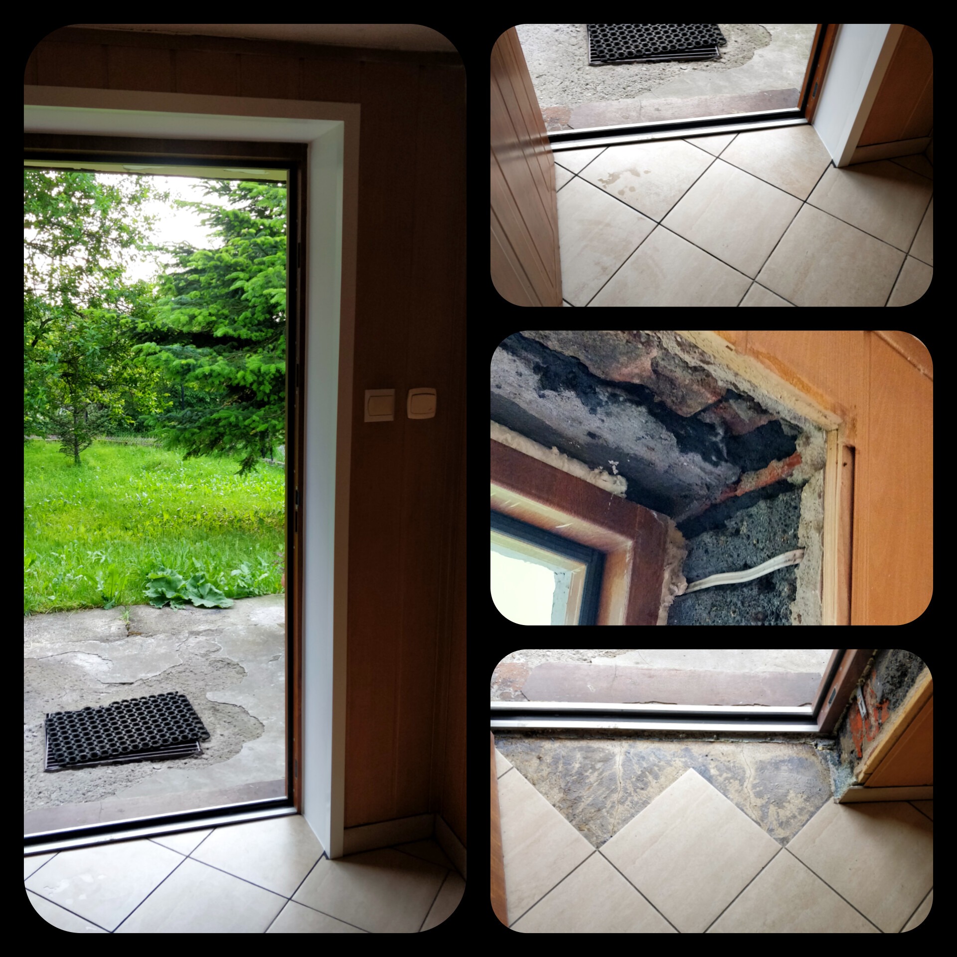 Obróbka otworu drzwiowego po zamontowanych wcześniej drzwiach.