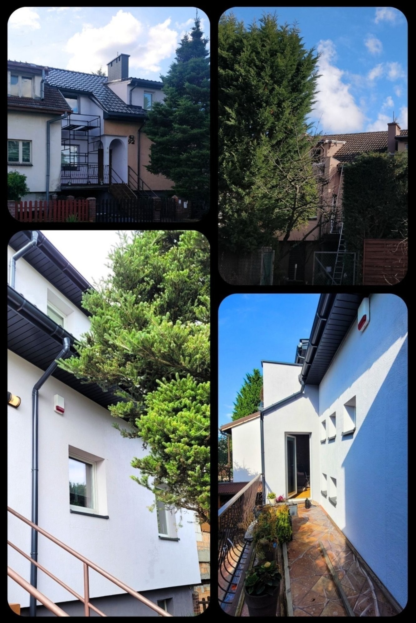 Mycie oraz malowanie elewacji domu w zabudowie bliźniaczej.