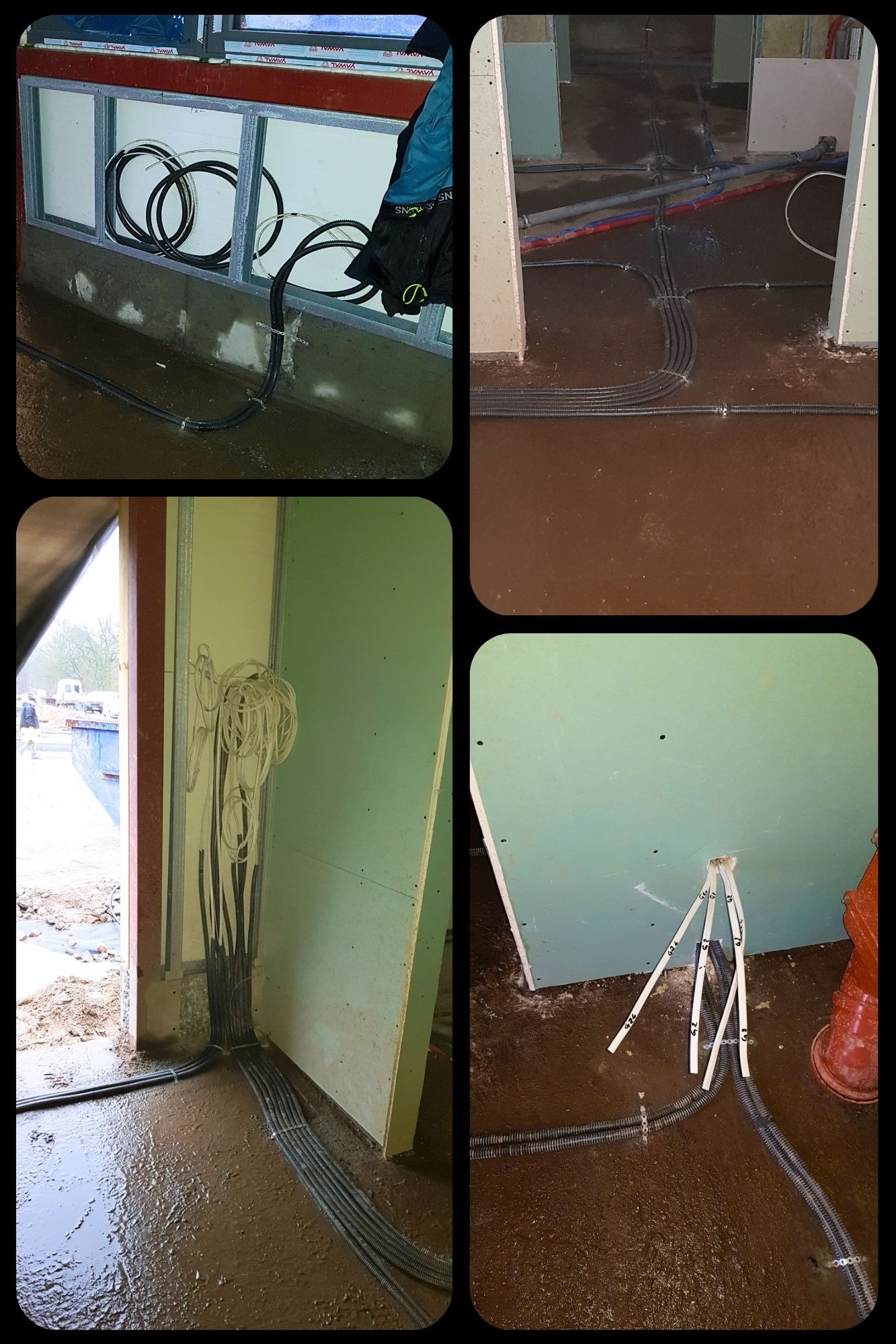 Rozprowadzenie instalacji elektrycznej.