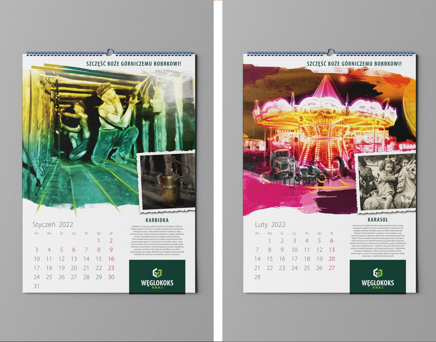 Projekt kalendarza dla firmy 'Węglokoks'
