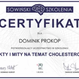 Szkolenie 'Fakty i mity na temat cholesterolu'