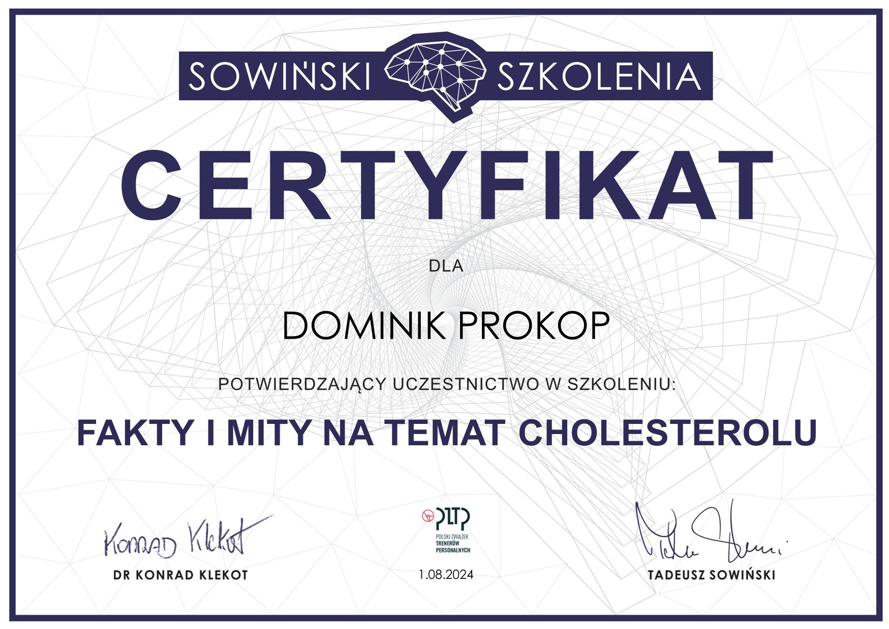 Szkolenie 'Fakty i mity na temat cholesterolu'