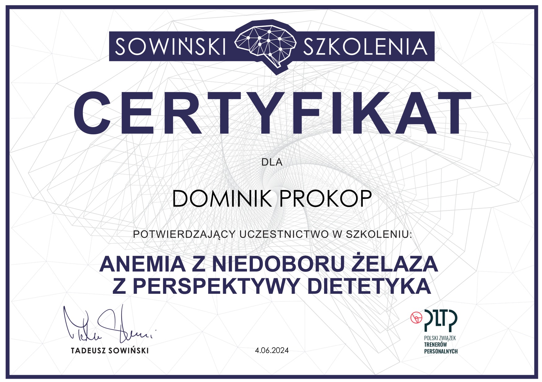 Szkolenie 'Anemia z niedoboru żelaza z perspektywy dietetyka'