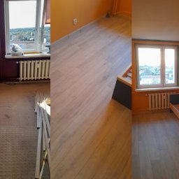 odświeżenie pokoju na życzenie klienta 
malowanie, szpachlowanie, położenie paneli podłogowych