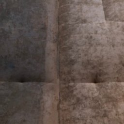 Twój Konsjerż - Fragment brudnego, beżowo-szarego dywanu z widocznymi plamami i przeszyciami, ukazujący różnicę w czystości po jego częściowym wypraniu.