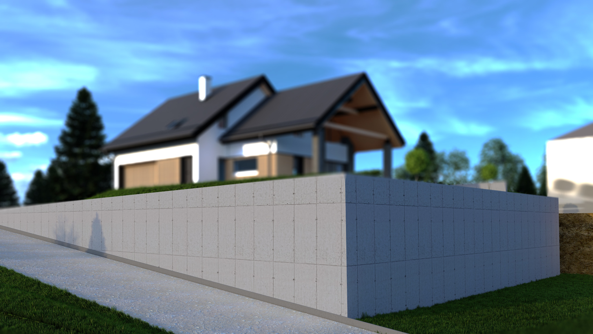 Mur oporowy w Głogoczowie.