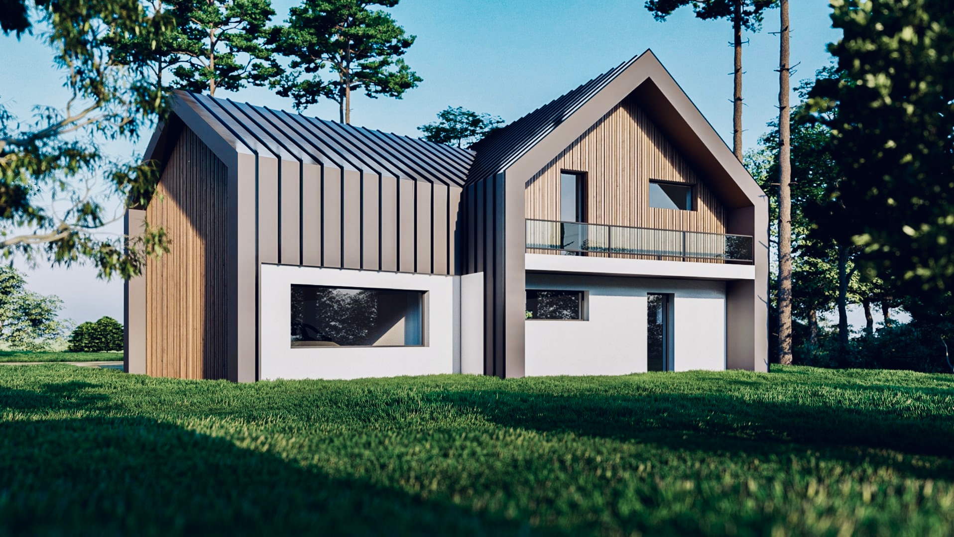 Dom jednorodzinny. Stróża, małopolskie.