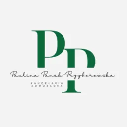 Zielone logo kancelarii adwokackiej z inicjałami 'PP' i nazwą 'Paulina Panek-Przyborowska' w eleganckiej czcionce na białym tle.