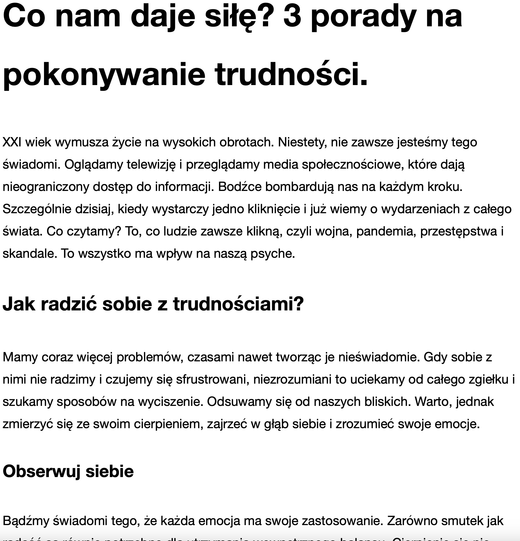 Artykuł na blog psycholocziny