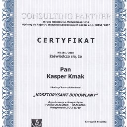 Kurs zawodowy - Kosztorysant budowlany