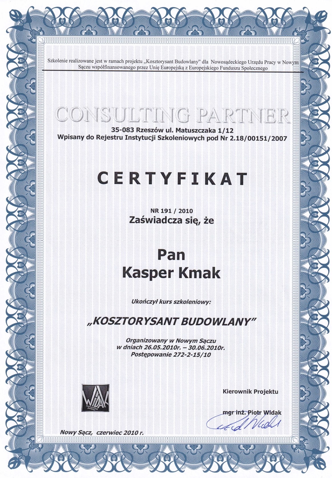 Kurs zawodowy - Kosztorysant budowlany