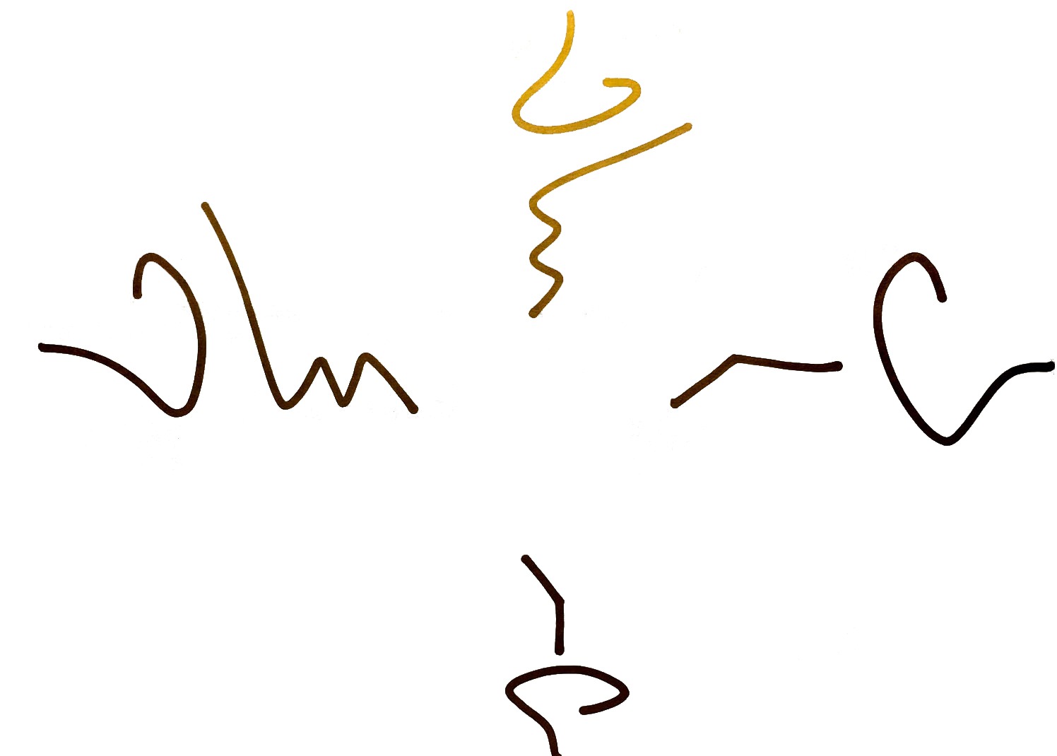 Abstrakcyjne, minimalistyczne rysunki linii w odcieniach brązu i złota na białym tle, przypominające symbole lub znaki graficzne.