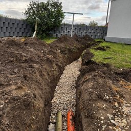 Instalacja rury drenażowej do studni przydomowej razem z odprowadzeniem deszczówki 