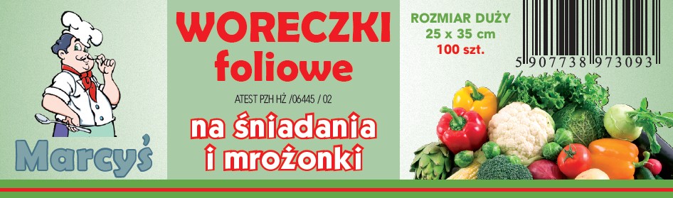 Worki na śniadania i mrożonki, worki na wazrywa i owoce , worki na kanpki LDPE