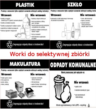 Worki do selektywnej zbiórki odpadów LDPE, worki komunalne, worki LDPE