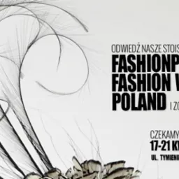 Grafika promocyjna Łódzkiego Fashion Week Poland z piórami i informacją o stoisku Hat Company